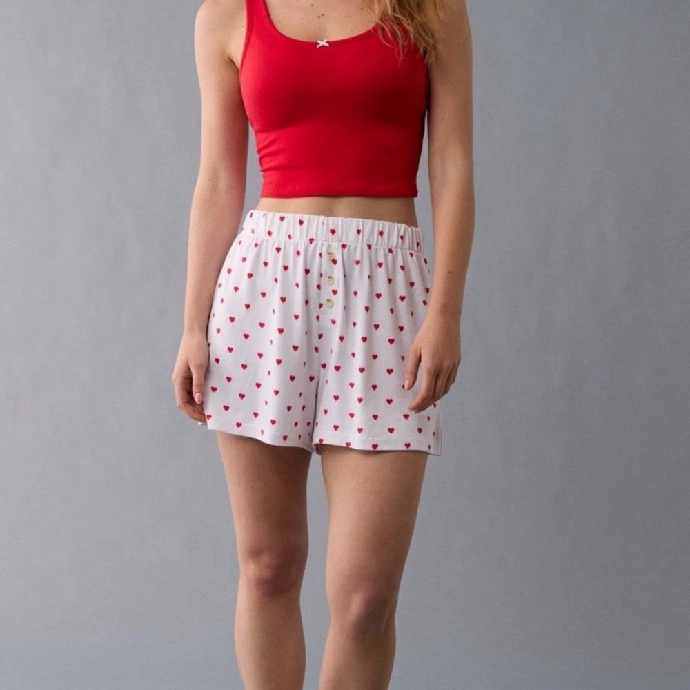 American Eagle Heart Lounge Valentines Shorts